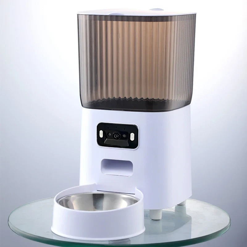 5L Smart Automatic Pet Feeder with Camera, Double Bowls & Voice Recorder