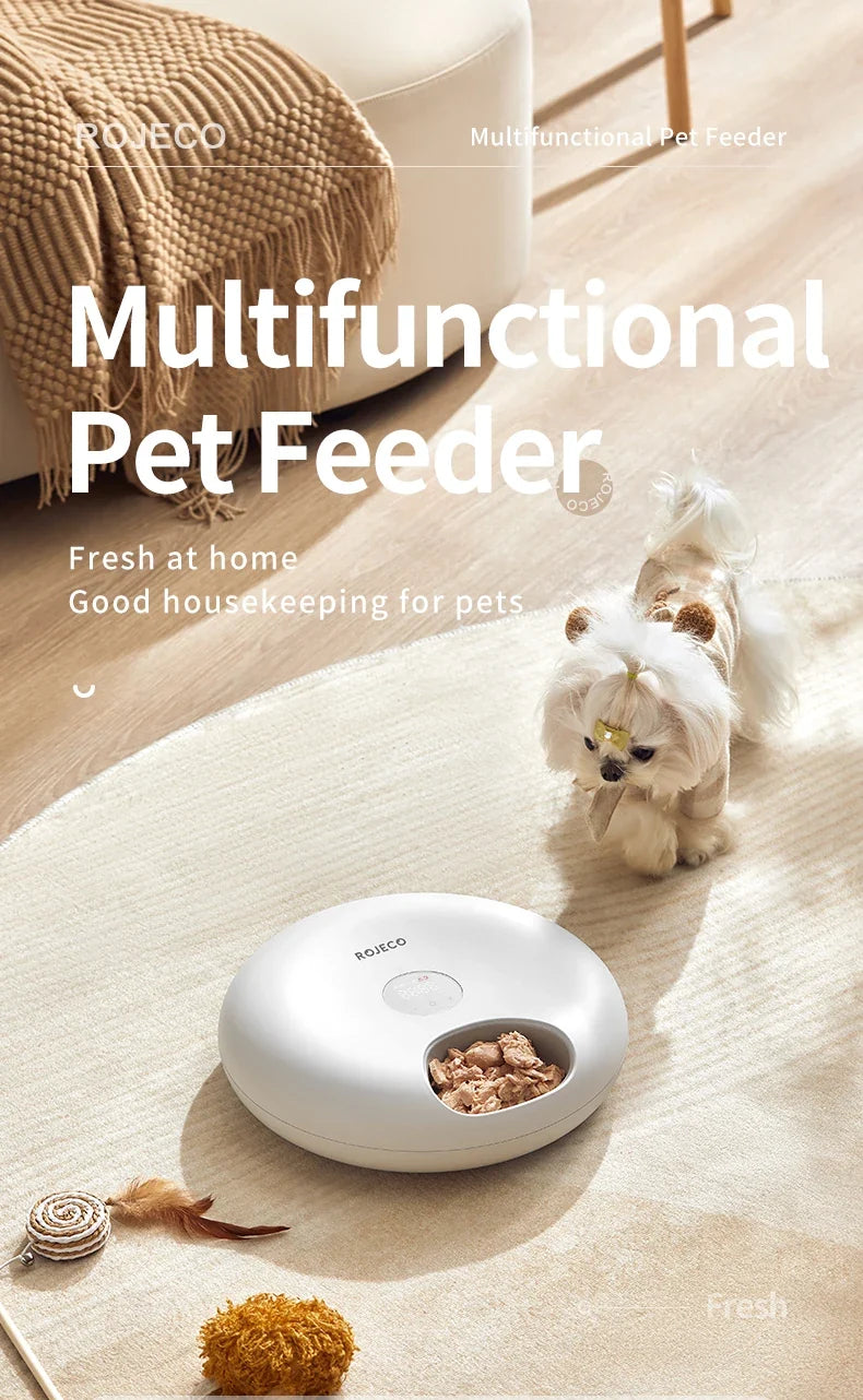 6-Meal Automatic Pet Feeder - Smart Food Dispenser for Wet & Dry Food
