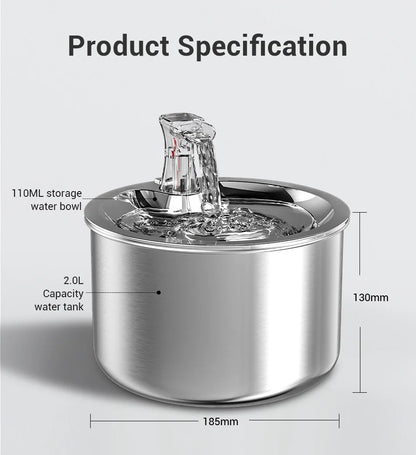 Premium Stainless Steel Cat Water Fountain with Smart Motion Sensor