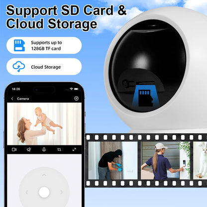 Smart WiFi Pet Camera with AI Tracking & Night Vision