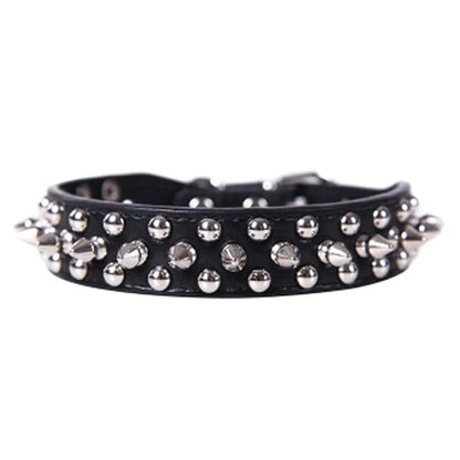 PU Leather Punk Rivet Spiked Collar for Small Dogs & Cats