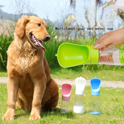 Portable Dog Water Bottle & Bowl - 2-in-1 Travel Hydration Dispenser