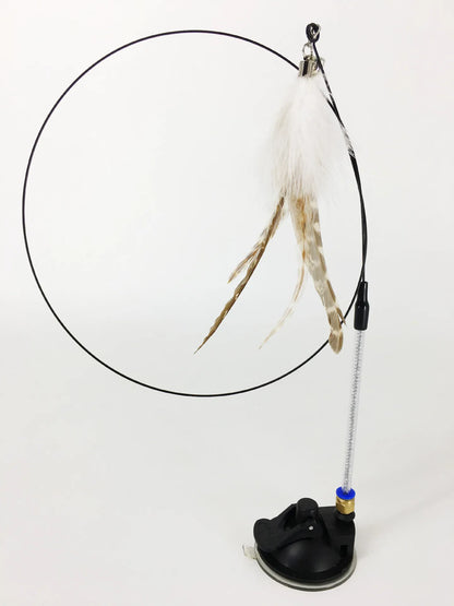 Hands-Free Suction Cup Cat Toy - Interactive Feather Wand Set
