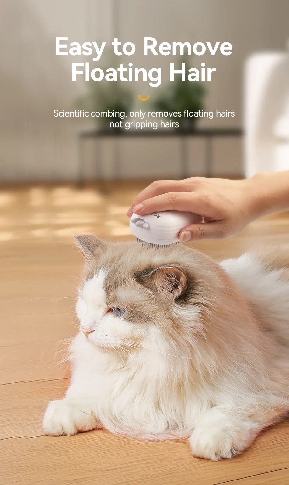 Electric Steam Pet Brush - Hair Removal Comb for Cats & Dogs