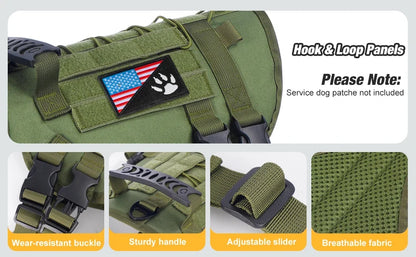 Tactical Chest Strap Dog Harness with Reinforcement Loop