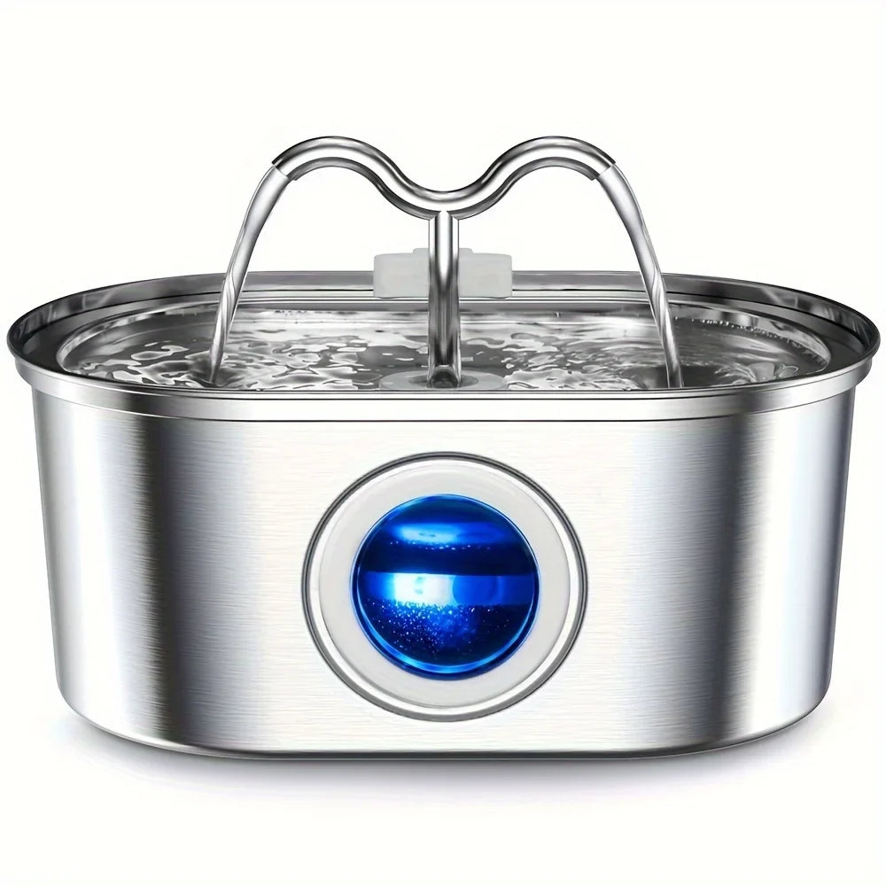 3.2L Stainless Steel Smart Pet Water Fountain with Visual Water Level Window