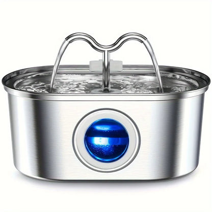 3.2L Stainless Steel Smart Pet Water Fountain with Visual Water Level Window