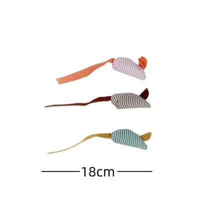 Plush Mouse Toy Set for Cats - Interactive Feather Toys