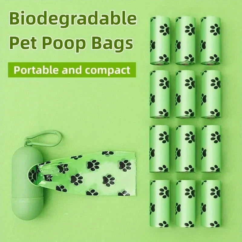 Biodegradable Dog Poop Bags with Dispenser — 15 Bags Per Roll