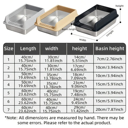 Stainless Steel Semi-Enclosed Cat Litter Box